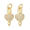 Valentine's Day Brass Micro Pave Clear Cubic Zirconia Pendants CU-E003-17G-E-1