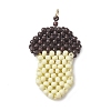 Beaded Pine Cone Charms PALLOY-MZ01148-1