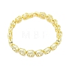 Brass Micro Pave Clear Cubic Zirconia Flat Round Link Chain Bracelets for Women BJEW-A034-01G-3