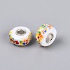 Lampwork & Brass Core European Beads LAMP-Q042-01G-1
