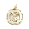 Rack Plating Brass Micro Pave Clear Cubic Zirconia Pendants KK-E102-33G-K-1