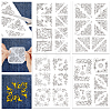 4 Sheets 11.6x8.2 Inch Stick and Stitch Embroidery Patterns DIY-WH0455-112-1