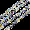 Electroplate Transparent Glass Beads Strands EGLA-A046-01A-21-1
