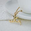 304 Stainless Steel Arabic Pendant Necklaces WGC6A2A-09-1