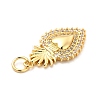 Rack Plating Brass Micro Pave Cubic Zirconia Pendants KK-K270-22G-3