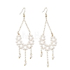 Shell Pearl Beads Dangle Earrings EJEW-JE07453-3