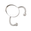 Non-Tarnish 304 Stainless Steel Open Cuff Ring Components X-STAS-I306-06B-P-1