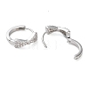 Brass Micro Pave Clear Cubic Zirconia Hoop Earrings EJEW-S234-03P-2