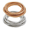 40Pcs 2 Colors Carbon Steel Round Snake Chains Stretch Bracelets Set for Women BJEW-BC0001-09-1