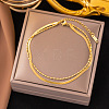 304 Stainless Steel Snake Chain Bracelets BJEW-C084-03G-1
