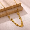 304 Stainless Steel & Brass Micro Pave Clear Cubic Zirconia Heart Horse Eye Hamsa Hand Link Chain Necklaces for Women WG3E65D-01-2