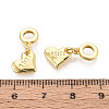 Brass 11:11 Heart European Dangle Charms KK-N259-21G-3
