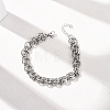 Hammered 304 Stainless Steel Double Ring Link Chains Bracelets for Women BJEW-G780-06P-01-2
