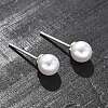 Brass ABS Imitation Pearl Stud Earrings EJEW-B132-01A-P-3