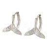 Brass Clear Cubic Zirconia Fishtail Hoop Earrings WGDD127-02-3