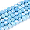 Anti-Tarnish Electroplate Glass Beads Strands LS-EGLA-T021-4mm-15-10-1