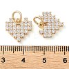 Rack Plating Brass Micro Pave Clear Cubic Zirconia Charms KK-D097-01G-3