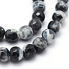 Faceted Natural Fire Crackle Agate Beads Strands G-F447-6mm-B04-2