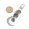 Hollow Moon Alloy & Gemstone Pouch Pendant Decooration HJEW-JM01968-3