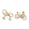 Bowknot Brass Stud Earrings EJEW-M245-14G-2