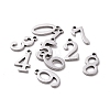 10Pcs 201 Stainless Steel Pendants STAS-R108-1-1