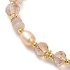 Natural Pearl & Pink Aventurine Beaded Bracelets BJEW-C051-40G-2