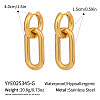 304 Stainless Steel Oval Hoop Earrings AW2454-1-2