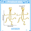 4Pcs Brass Pendant Cabochon Settings KK-WR0001-96A-G-2