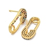 Rack Plating Brass Micro Pave Clear Cubic Zirconia Stud Earring EJEW-C102-03G-2