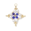 Glass Seed Beaded Star Pendants PALLOY-MZ01165-02-1