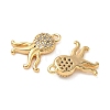 Ocean Brass Micro Pave Clear Cubic Zirconia Charms KK-B160-42G-02-2