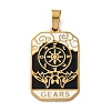 Ion Plating(IP) 304 Stainless Steel Enamel Pendants STAS-Q003-01G-03-1