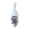 4Pcs Natural Gemstone Chips & Handmade Porcelain Octopus Pendant Decorations HJEW-JM04769-4