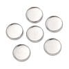Non-Tarnish Flat Round 304 Stainless Steel Plain Edge Bezel Cups X-STAS-S028-28-1