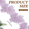 1Pc Polyester Flower Lace Trim with Imitaiton Pearl OCOR-ME0001-48A-2