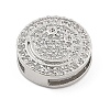 Brass Micro Pave Cubic Zirconia Slide Charms ZIRC-I068-28P-2