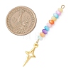 Natural Freshwater Shell Dyed Rondelle Beaded Big Pendants PALLOY-JF04743-2
