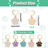 Pet Theme Alloy Enamel Dog Paw Print Charm Locking Stitch Markers HJEW-PH01706-2