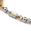 Two Tone 304 Stainless Steel Arch & Round Link Chain Bracelet BJEW-B078-18GP-2