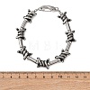 Punk 304 Stainless Steel Barbed Wire Link Chain Bracelets for Women Men BJEW-C148-02AS-5