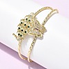Brass Micro Pave Cubic Zirconia Cuff Bangles BJEW-F526-05G-1