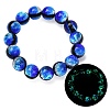 14MM Luminous Handmade Foil Glass Round Beaded Stretch Bracelets LA-CBA41F9-01B-2
