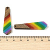 Pride Rainbow Theme Resin & Walnut Wood Pendants WOOD-K012-12C-3