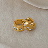 304 Stainless Steel Rhinestone Hoop Earrings for Women BG8206-1-2
