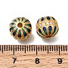 Brass Enamel & Clear Cubic Zirconia Beads KK-G605-21G-2