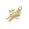 Brass Micro Pave Clear Cubic Zirconia Pendants CU-L001-14G-04-2