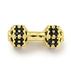 Brass Micro Pave Black Cubic Zirconia Beads KK-G493-34A-G01-1