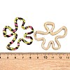Flower with Leopard Print Alloy Stud Earrings LS-EJEW-Z112-04G-3