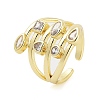 Rack Plating Brass Micro Pave Cubic Zirconia Finger Ring RJEW-C080-01A-GP-2