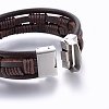 Leather Cord Multi-strand Bracelets BJEW-E345-17P-3